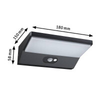 LED Außenwandleuchte Ronea Bewegungsmelder IP44 180x15