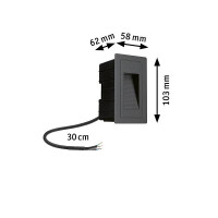 LED Außenwandeinbauleuchte High IP44 eckig 103x58mm 30