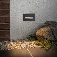 LED Außenwandleuchte Long IP44 eckig 103x58mm 3000K 4W