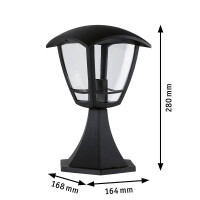 Pollerleuchte Classic Curved IP44 280mm max. 12W 230V Klar S