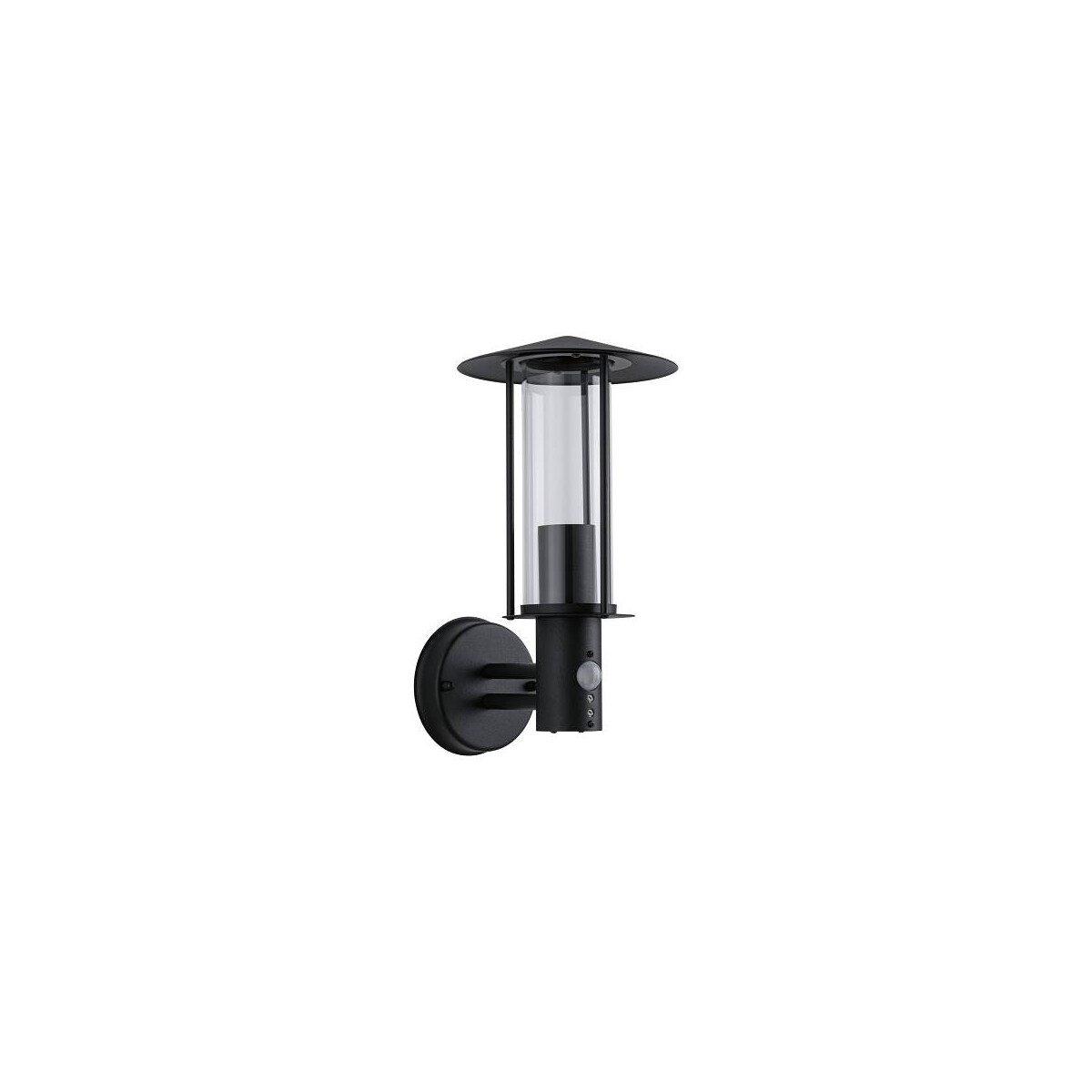 Außenwandleuchte Classic Bewegungsmelder IP44 173mm max. 15W 230V Dunkelgrau Metall Glas