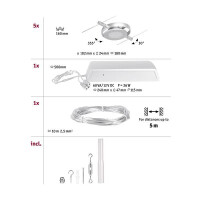CorDuo LED Seilsystem RoundMac Basisset 5x200lm 5x4,5W 3000K