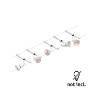 CorDuo Seilsystem Salt Basisset GU5,3 max. 5x10W 230/12V Wei