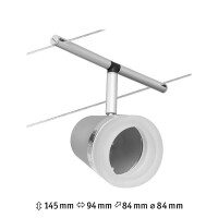CorDuo Seilsystem Cone Einzelspot GU5,3 max. 10W 12V Chrom m