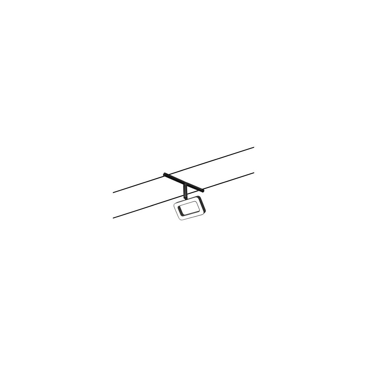 CorDuo LED Seilsystem Frame Einzelspot 280lm 4,8W 3000K 12V Schwarz matt Chrom