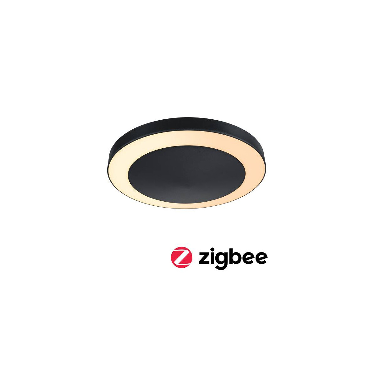 LED Deckenleuchte Smart Home Zigbee Circula Dämmerungssensor insektenfreundlich IP44 rund 320mm Tunable Warm 14W 880lm 230V Anthrazit Kunststoff