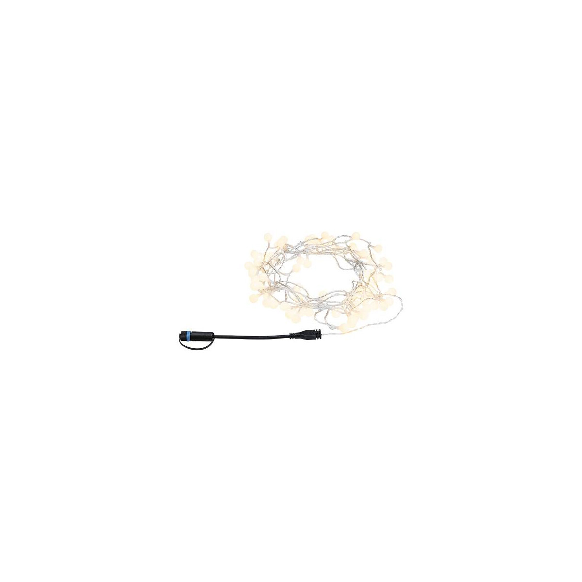 Plug & Shine LED Lichterkette Warmweiß IP44 3000K Schwarz