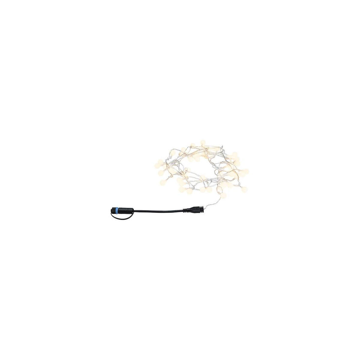 Plug & Shine LED Lichterkette Warmweiß IP44 3000K Schwarz