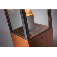 Lichtobjekt Timba IP44 eckig 400mm max. 60W 230V Holz E27 Ho
