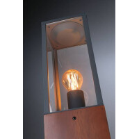 Lichtobjekt Timba IP44 eckig 400mm max. 60W 230V Holz E27 Ho