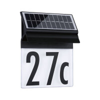 Solar LED Hausnummernleuchte Neda IP44 3000K 14lm Schwarz 2