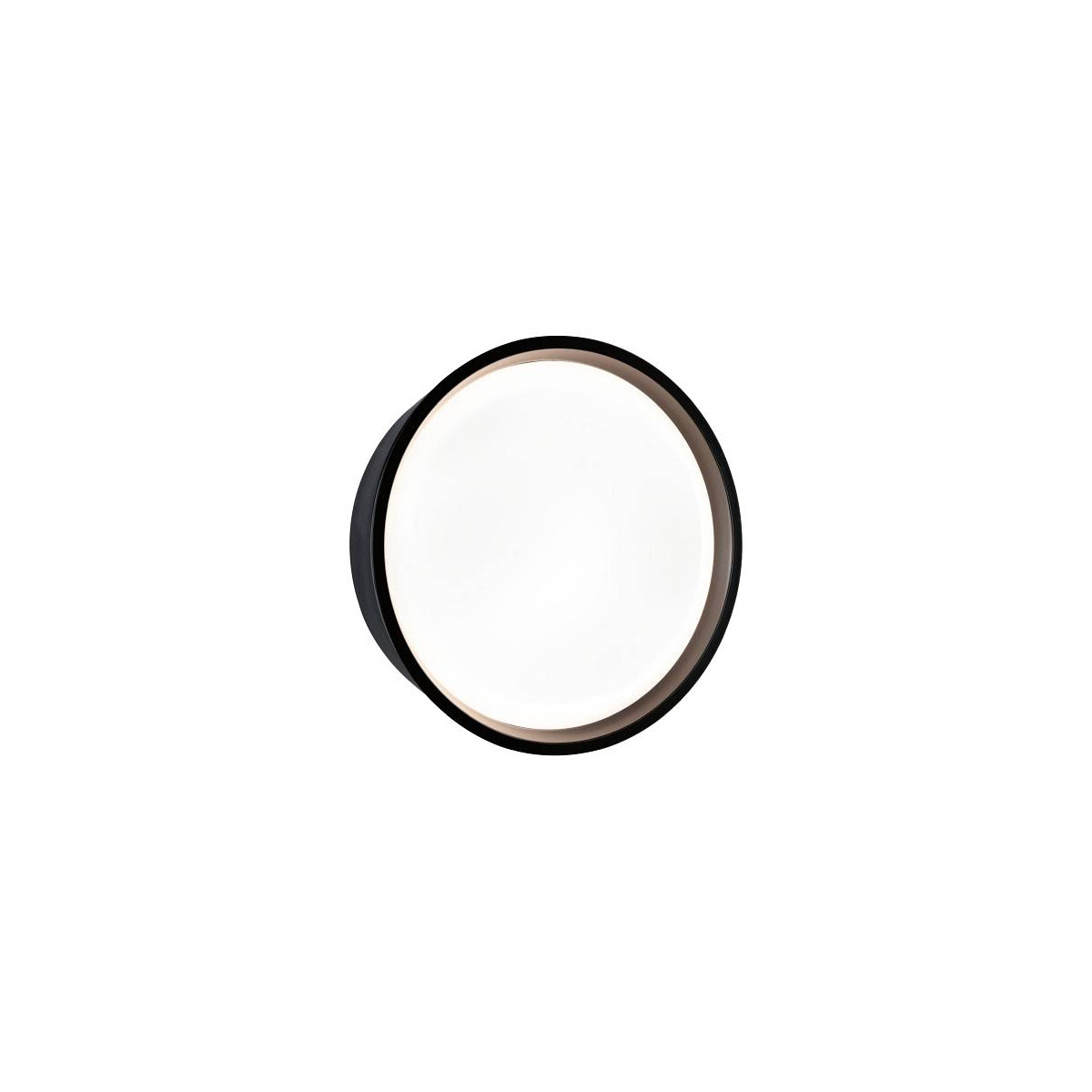 LED Außenwandleuchte Platomo seewasserresistent IP44 rund 180mm 3000K 14,5W 1200lm 230V Schwarz Kunststoff