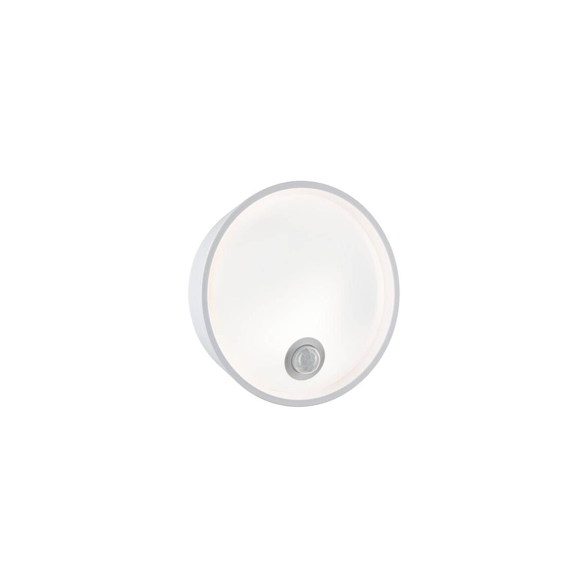 LED Außenwandleuchte Platomo Bewegungsmelder seewasserresistent IP44 rund 180mm 3000K 14,5W 1200lm 230V Weiß Kunststoff