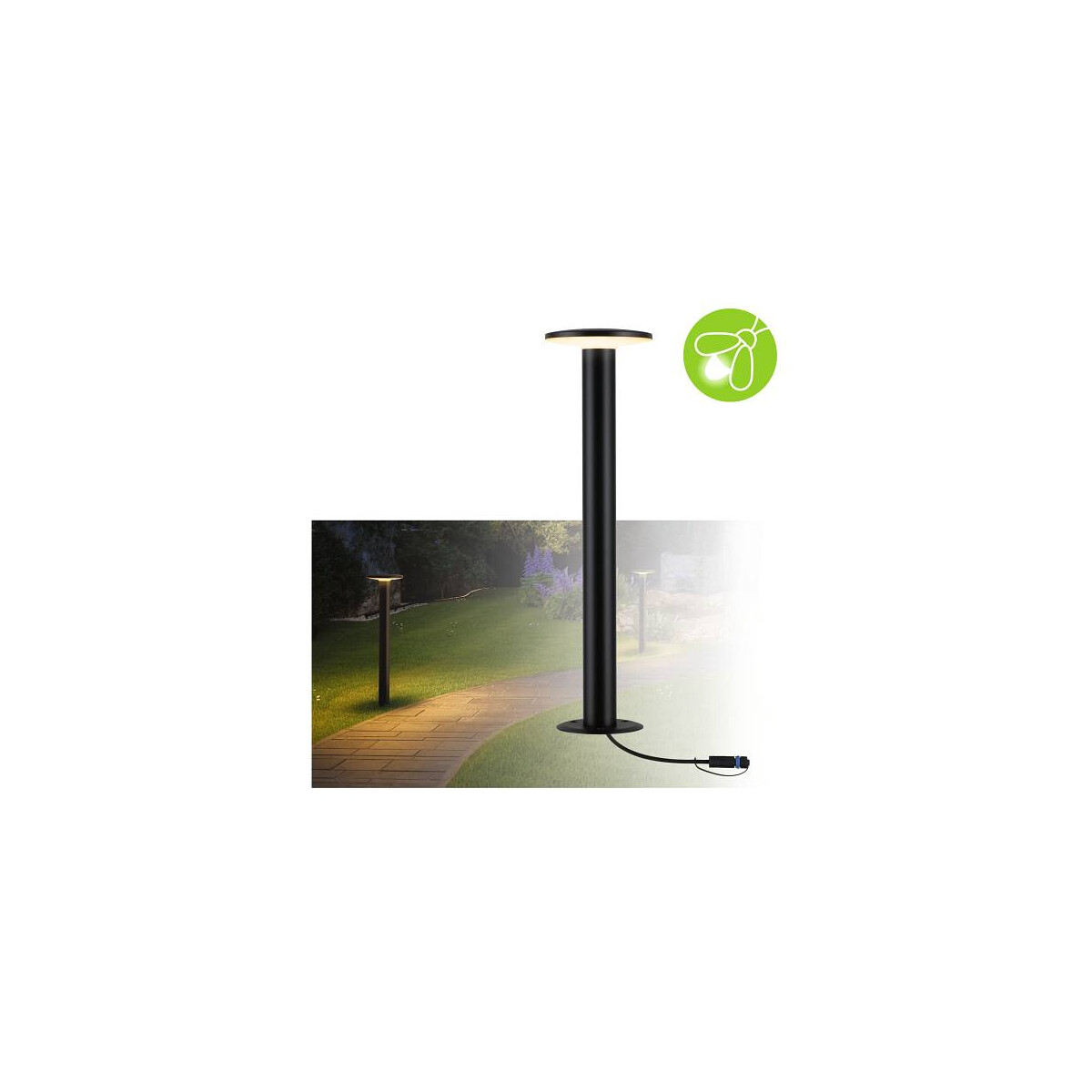 Plug & Shine LED Pollerleuchte Plate Einzelleuchte IP44 2200K 7W Anthrazit