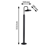 LED Pollerleuchte Nostro seewasserresistent IP44 rund 1.135m
