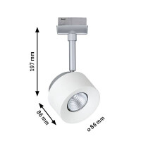 URail LED Schienenspot Pane Einzelspot 400lm 7,4W 2700K dimm