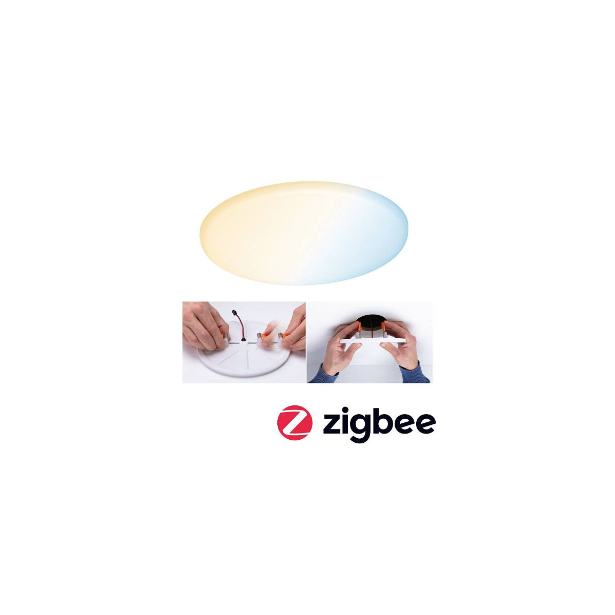 VariFit LED Einbaupanel Smart Home Zigbee Veluna IP44 rund 185mm Tunable White Satin dimmbar