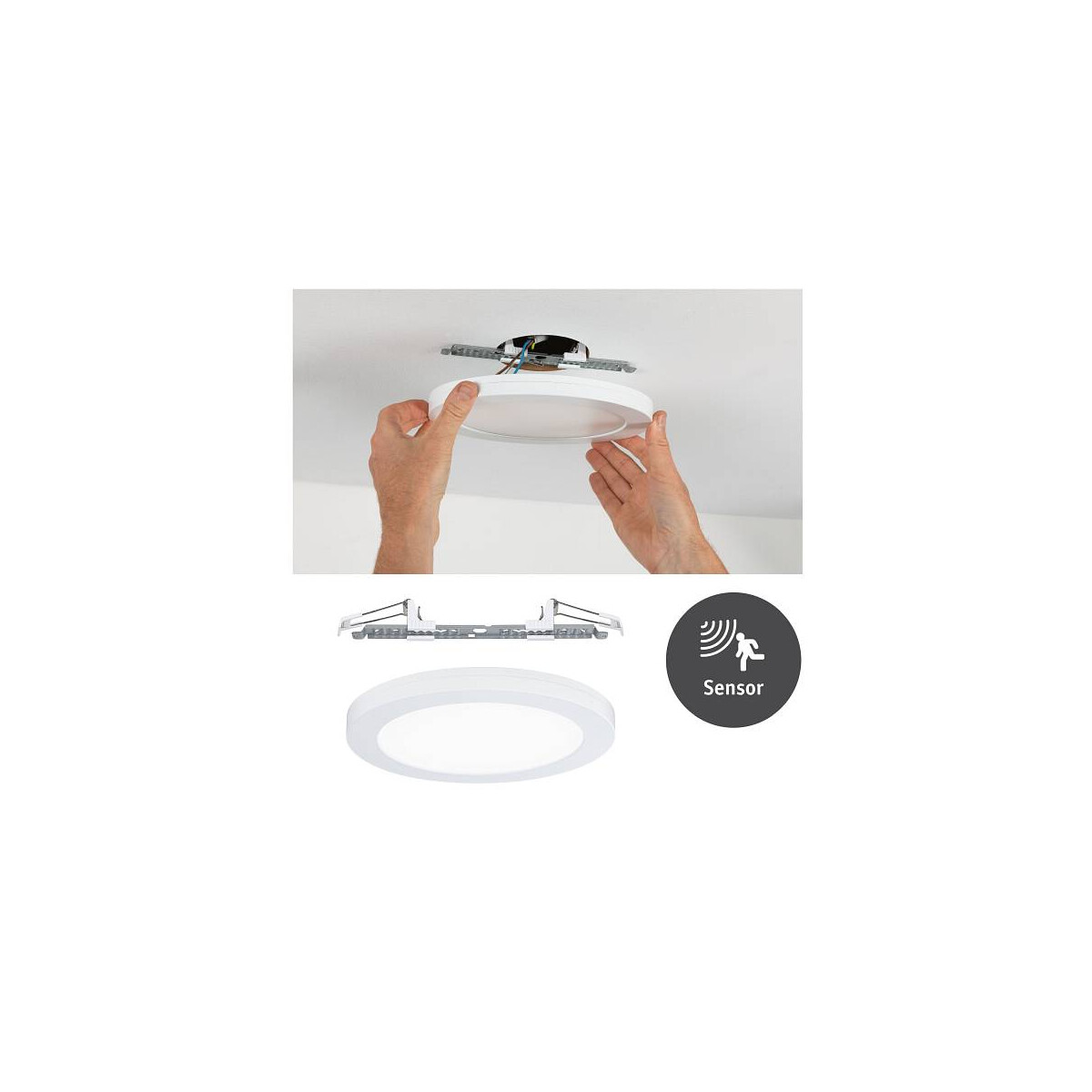LED Einbaupanel 2in1 Cover-it rund 225mm 1200lm 4000K Weiß matt