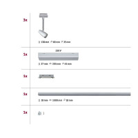 URail Schienenspot Barelli Basisset GU10 max. 3x10W dimmbar 