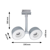 URail LED Schienenspot Pellet Basisset 2x350lm 2x6,7W 2700K 
