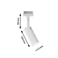 URail LED Schienenspot Tubo Einzelspot 237lm 4,5W 3000K 230V