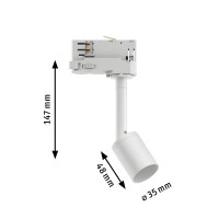 ProRail3 Schienenspot Purell GU10 max. 10W dimmbar 230V Wei&
