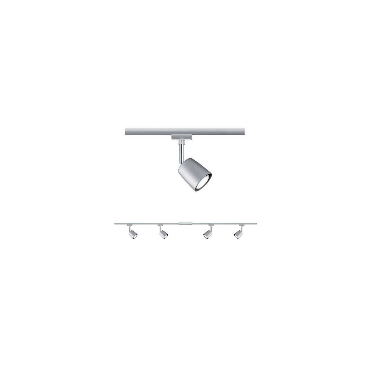URail Schienenspot Cover Basisset GU10 max. 4x10W dimmbar 230V Chrom matt Chrom