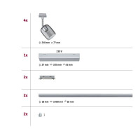 URail Schienenspot Blossom Basisset G9 max. 4x10W dimmbar 23