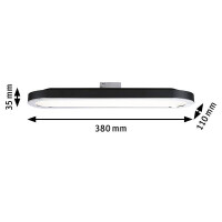URail LED Panel Loop 480lm 7W 2700K 230V Schwarz matt Chrom 