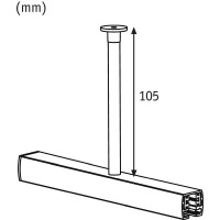 URail Zubehör Schienenabhängung 23mm Weiß 4