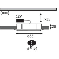 Möbeleinbauleuchten Micro Line Structure rund 66mm max.