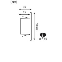 LED Wandeinbauleuchte Edge Quadro eckig 80x5mm 1,2W 50lm 230