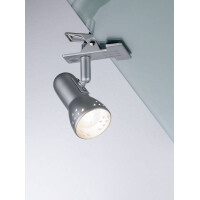 Klemmspot Gryps Eisen gebürstet 230V E14 3