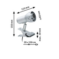 Klemmspot Gryps Eisen gebürstet 230V E14 5