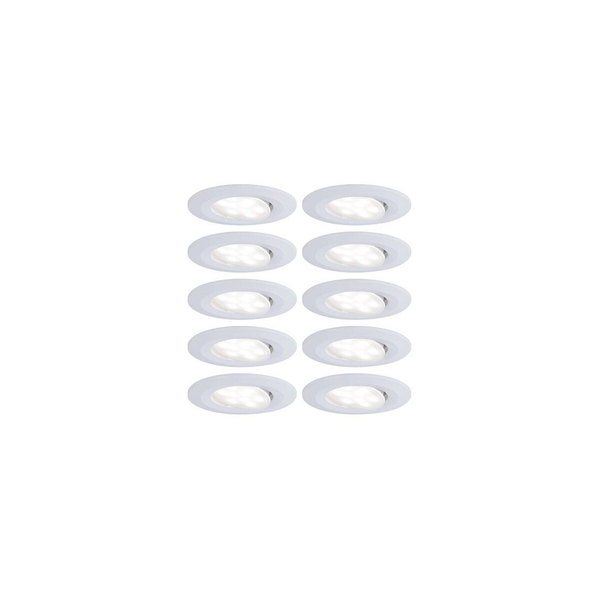 LED Einbauleuchte Calla Basisset schwenkbar IP65 rund 90mm 30° 10x5,2W 10x460lm 230V dimmbar 4000K Weiß matt