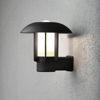 Wandleuchte Heimdal, matt schwarz, opales Glas 2