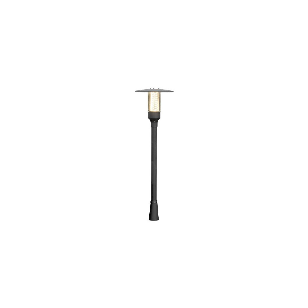 Gartenleuchte Nova matt schwarz, klares Acrylglas, Halogen