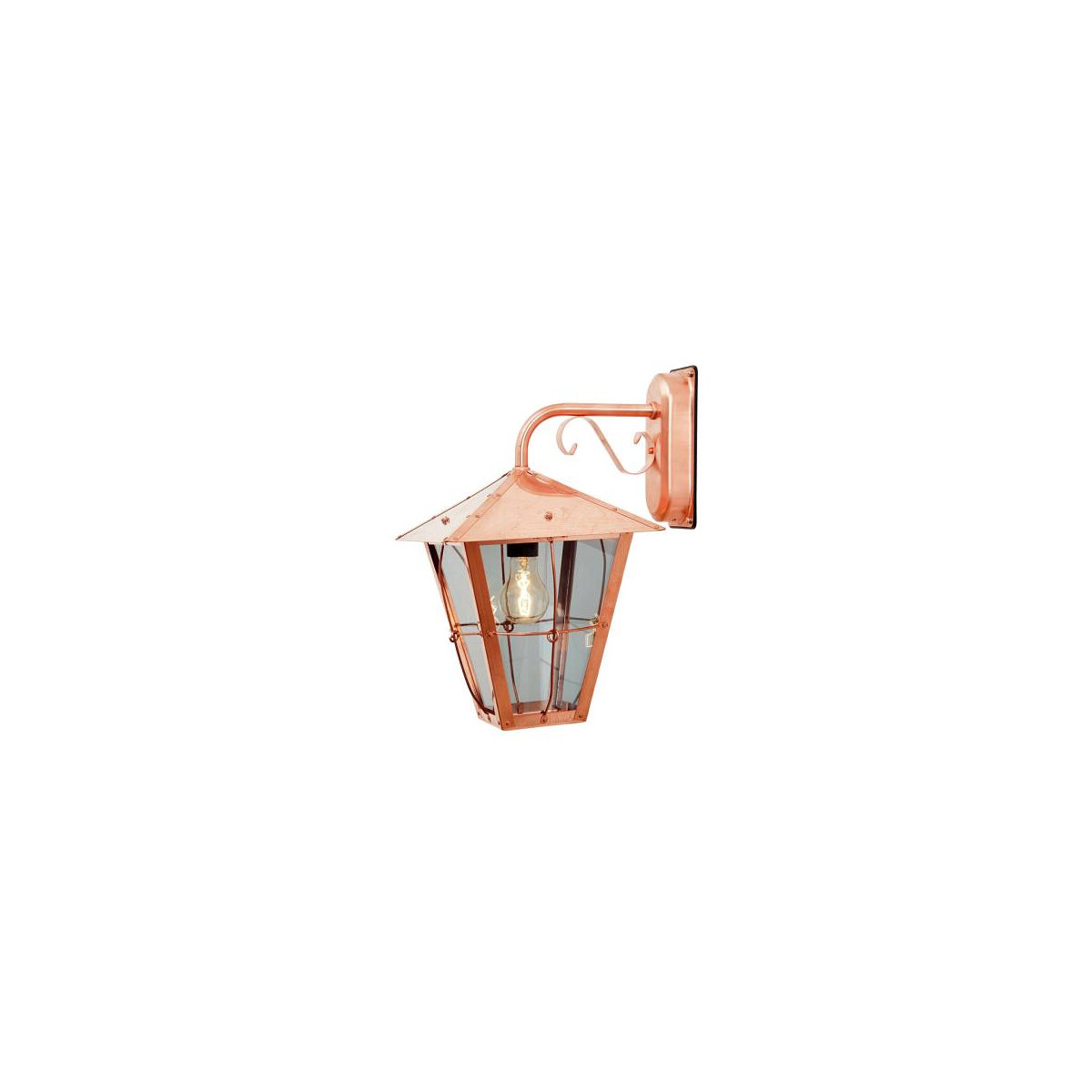 Wandleuchte Fenix, kupfer, klares Glas