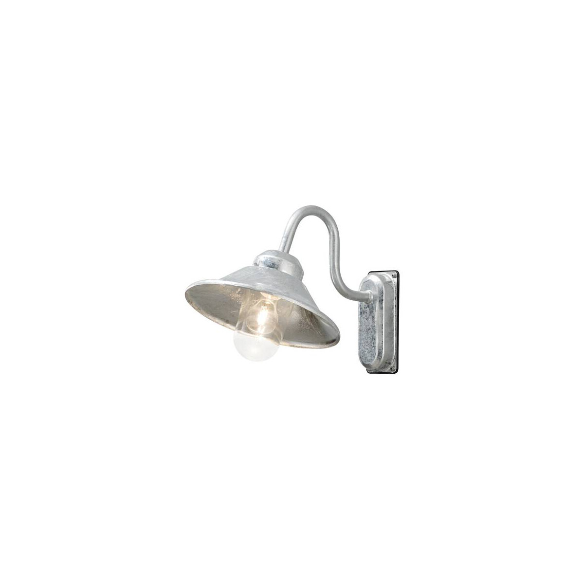 Wandleuchte Vega, galvanisiert, klares Glas