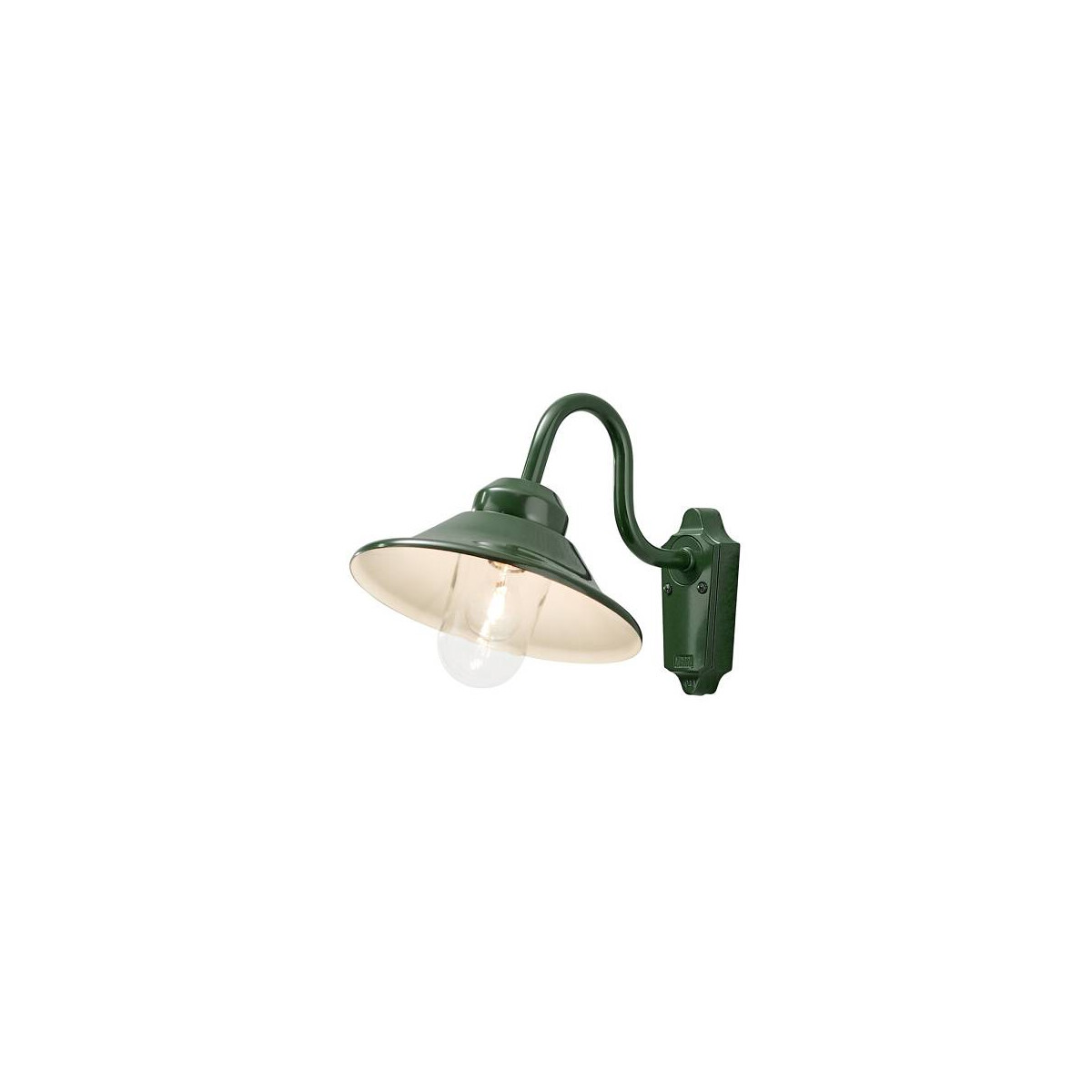 Wandleuchte Vega, grun, klares Glas