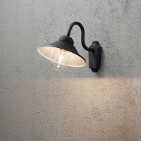 Wandleuchte Vega, matt schwarz, klares Glas 2