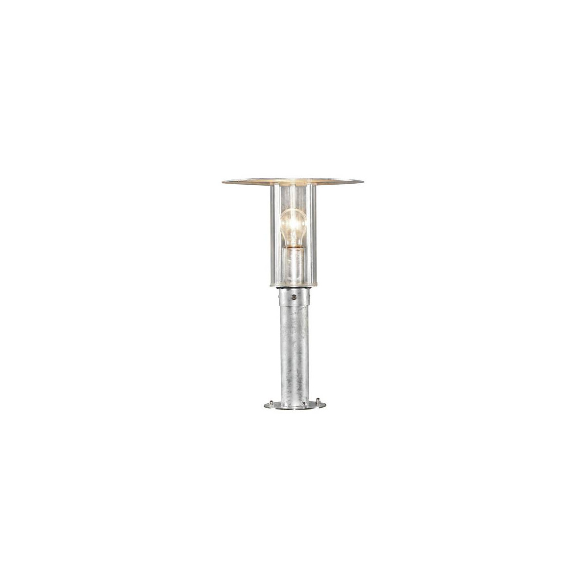Sockelleuchte Mode galv., klares Polycarbonatglas
