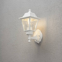 Konstsmide Wandleuchte, weiss matt, klares Glas, aufwarts 70