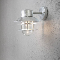 Wandleuchte Modena ganvanisiert, klares Glas 2