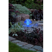 LED Solarleuchte Pilz blau, Kunststoff 3