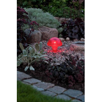 LED Solarleuchte Pilz rot, Kunststoff 3