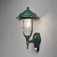Wandleuchte Parma grun, klares Acrylglas, PIR 2