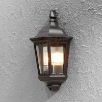 Wandleuchte Halbschale Firenze, matt schwarz, klares Glas 2