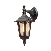 Wandleuchte Firenze, matt schwarz, klares Glas