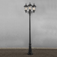 Stehleuchte Fireneze, matt schwarz, 3 flg., klares Glas 2